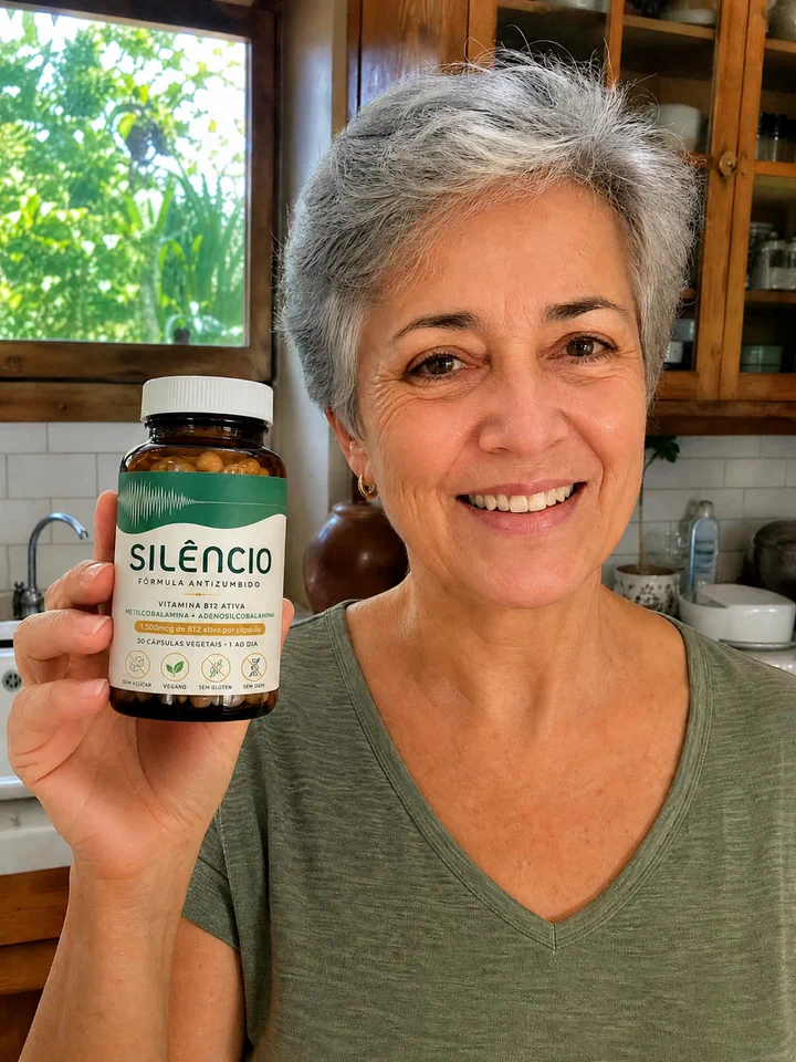 Cliente segurando o frasco Natural Silêncio