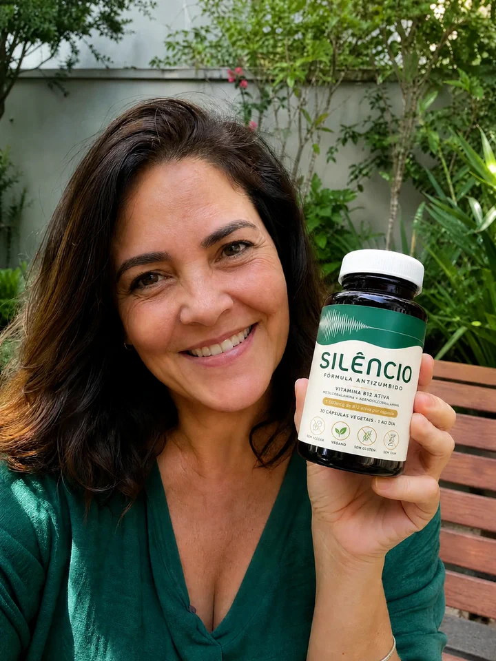 Cliente segurando o frasco Natural Silêncio